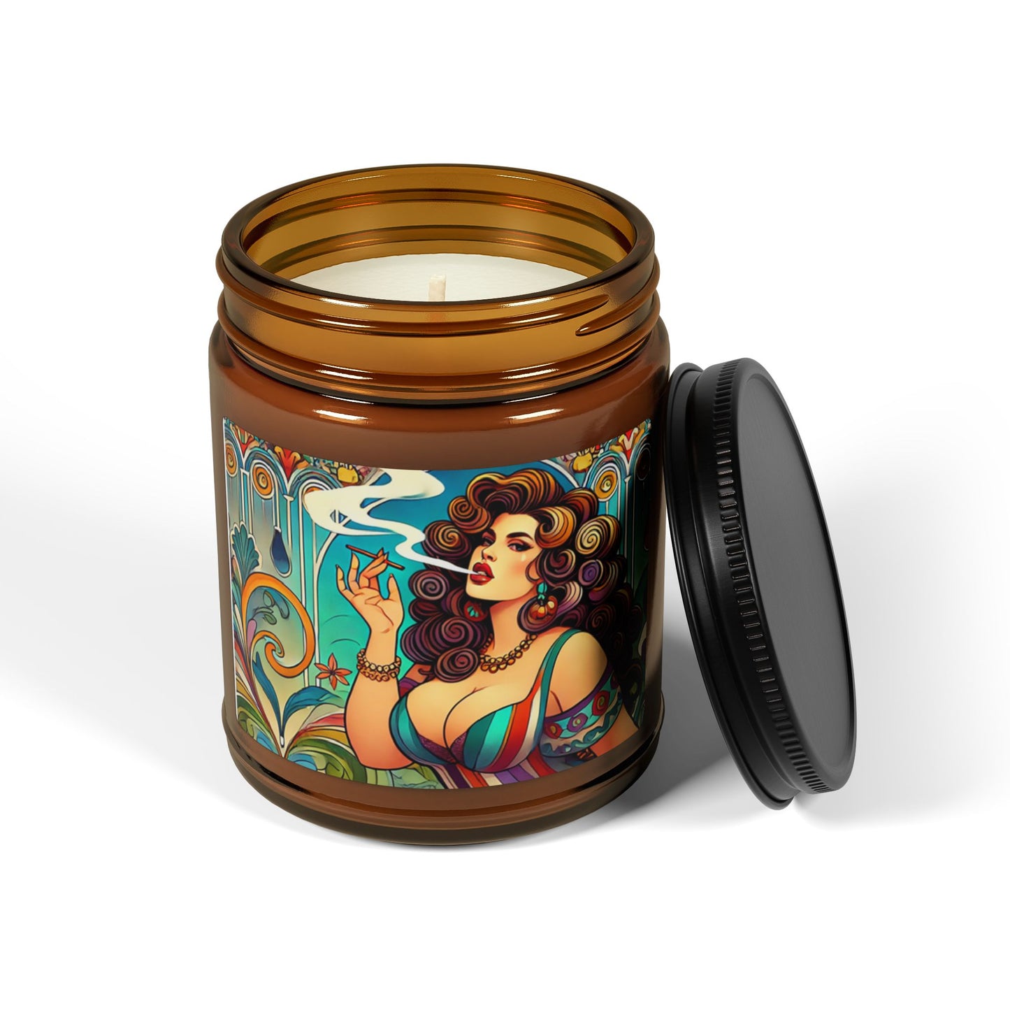 Scented Soy Candle (Multi-Size, Amber Jar)
